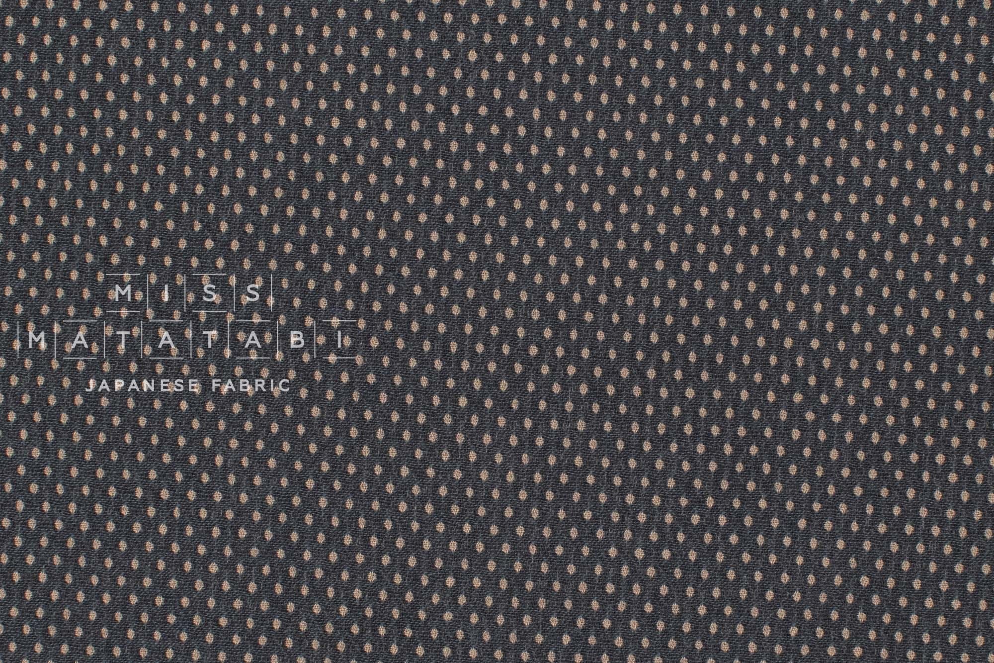Japanese Fabric Yarn-Dyed Dot Dobby - charcoal - 50cm