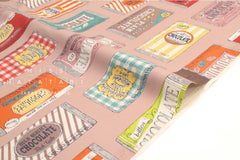 Japanese Fabric Kokka Chocolate Bars - pink - 50cm