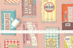 Japanese Fabric Kokka Chocolate Bars - pink - 50cm