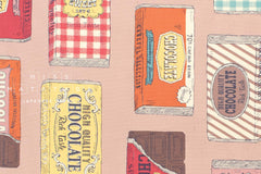 Japanese Fabric Kokka Chocolate Bars - pink - 50cm