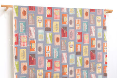 Japanese Fabric Kokka Chocolate Bars - grey mauve - 50cm