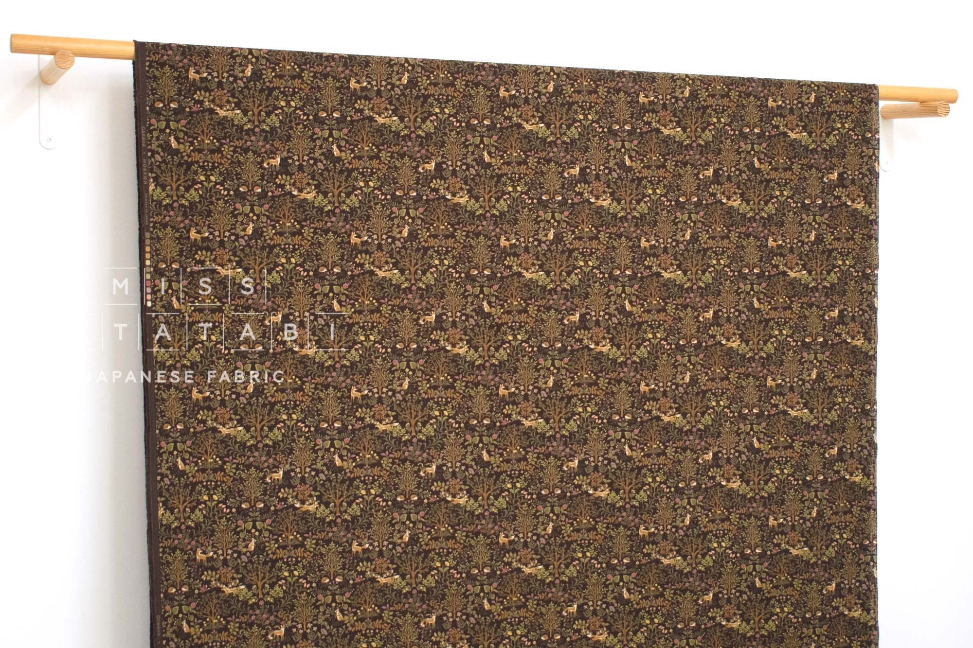Japanese Fabric Corduroy Where the Animals Meet - C - 50cm