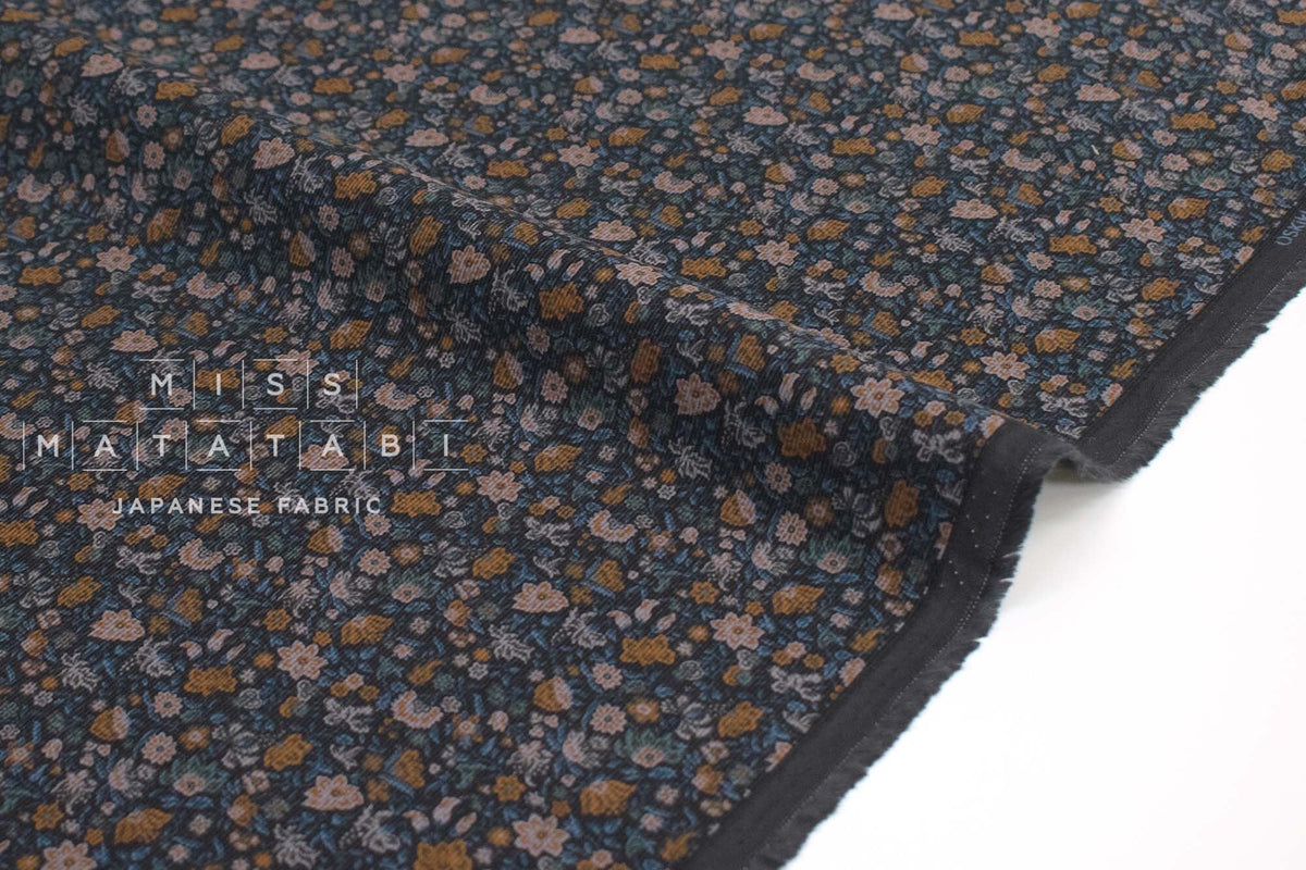 Japanese Fabric Corduroy Palais Fleur - E - 50cm