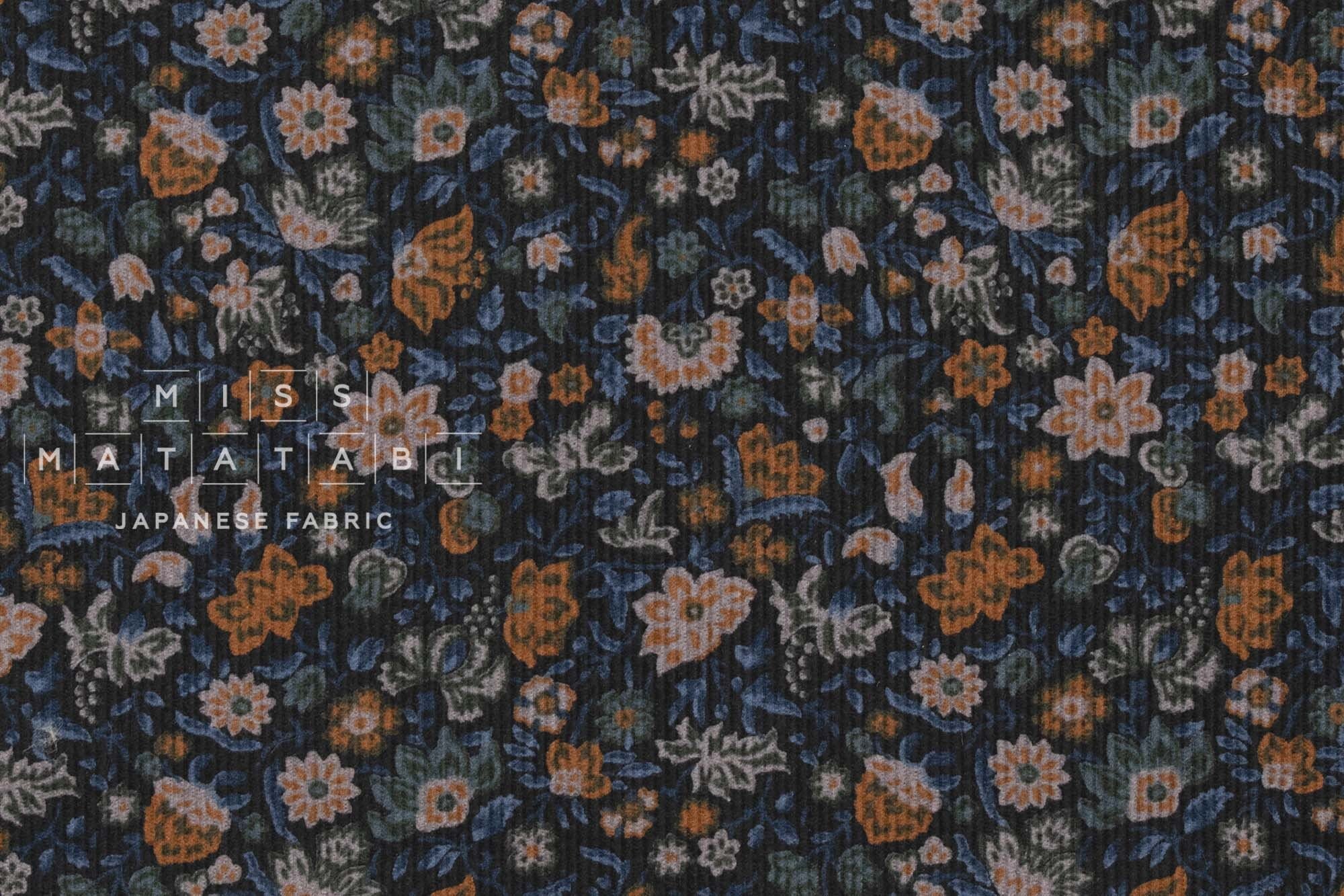 Japanese Fabric Corduroy Palais Fleur - E - 50cm