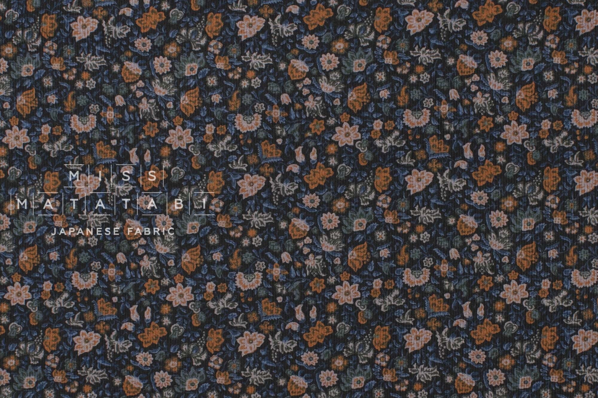 Japanese Fabric Corduroy Palais Fleur - E - 50cm