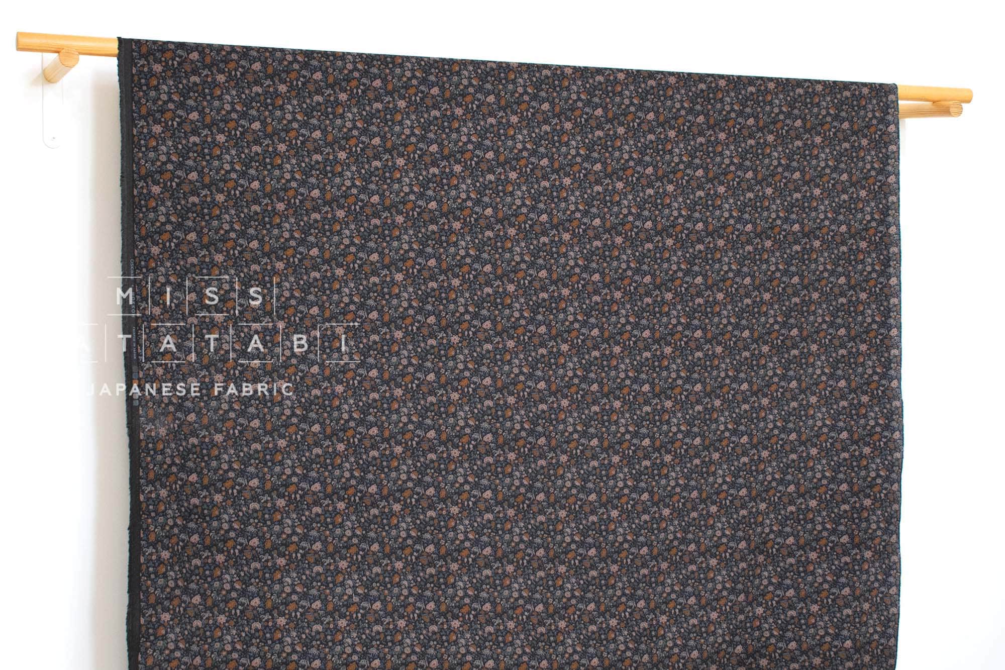 Japanese Fabric Corduroy Palais Fleur - E - 50cm