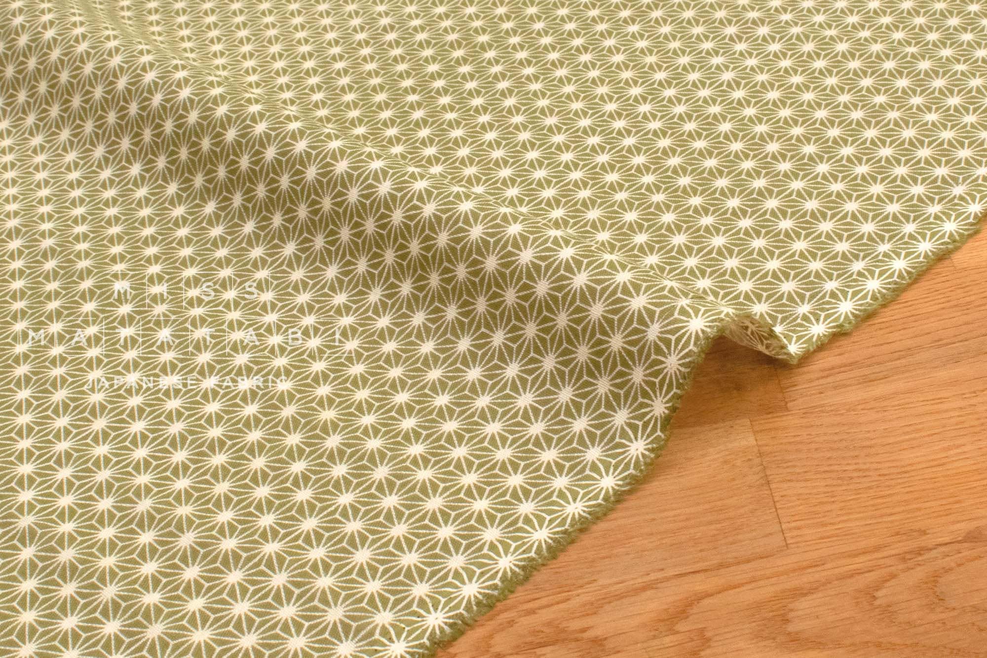 Japanese Fabric - asanoha double gauze - green - 50cm