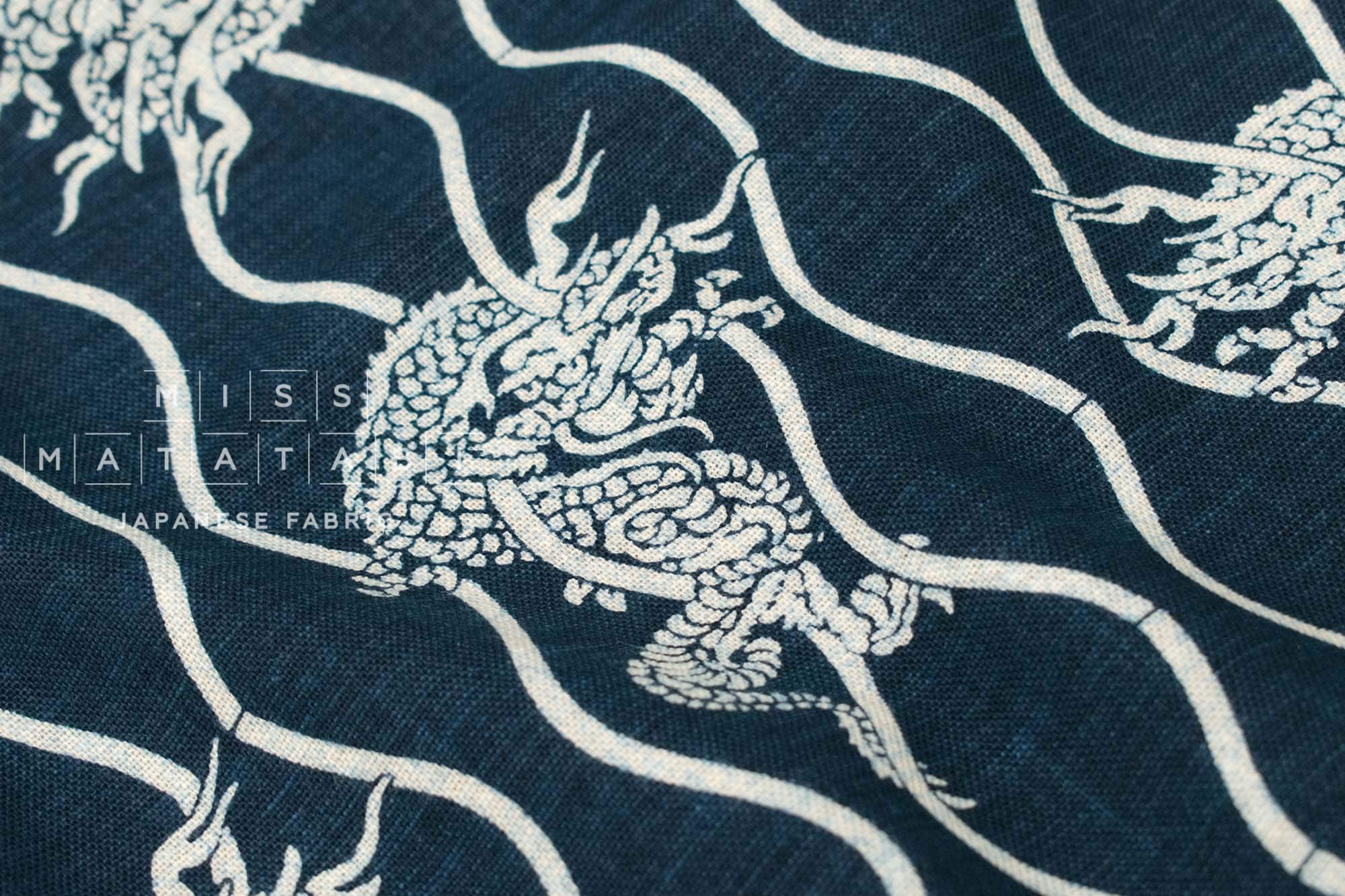 Japanese Fabric Ryu Dragon - 9A - 50cm