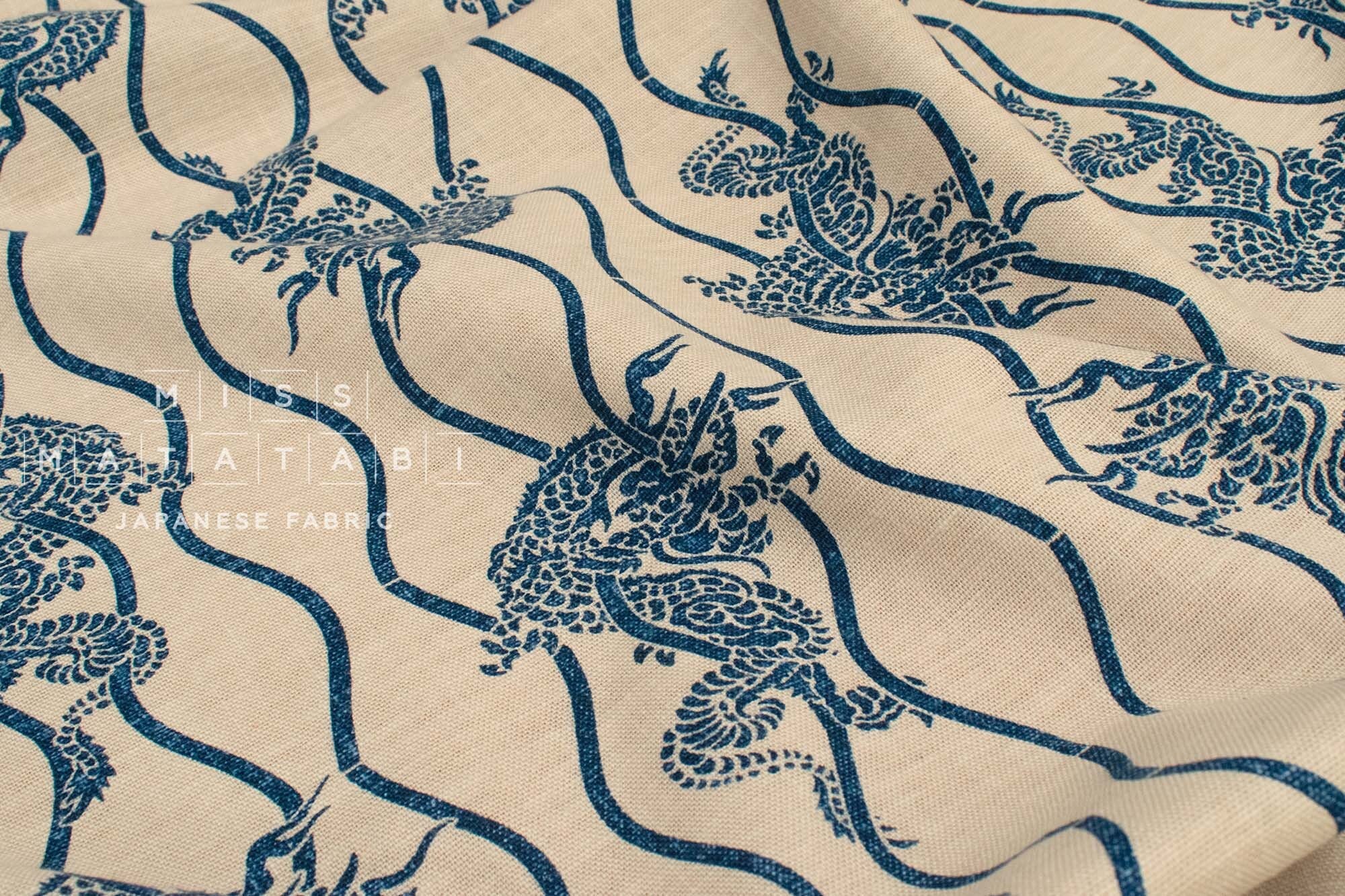 Japanese Fabric Ryu Dragon - 9B - 50cm