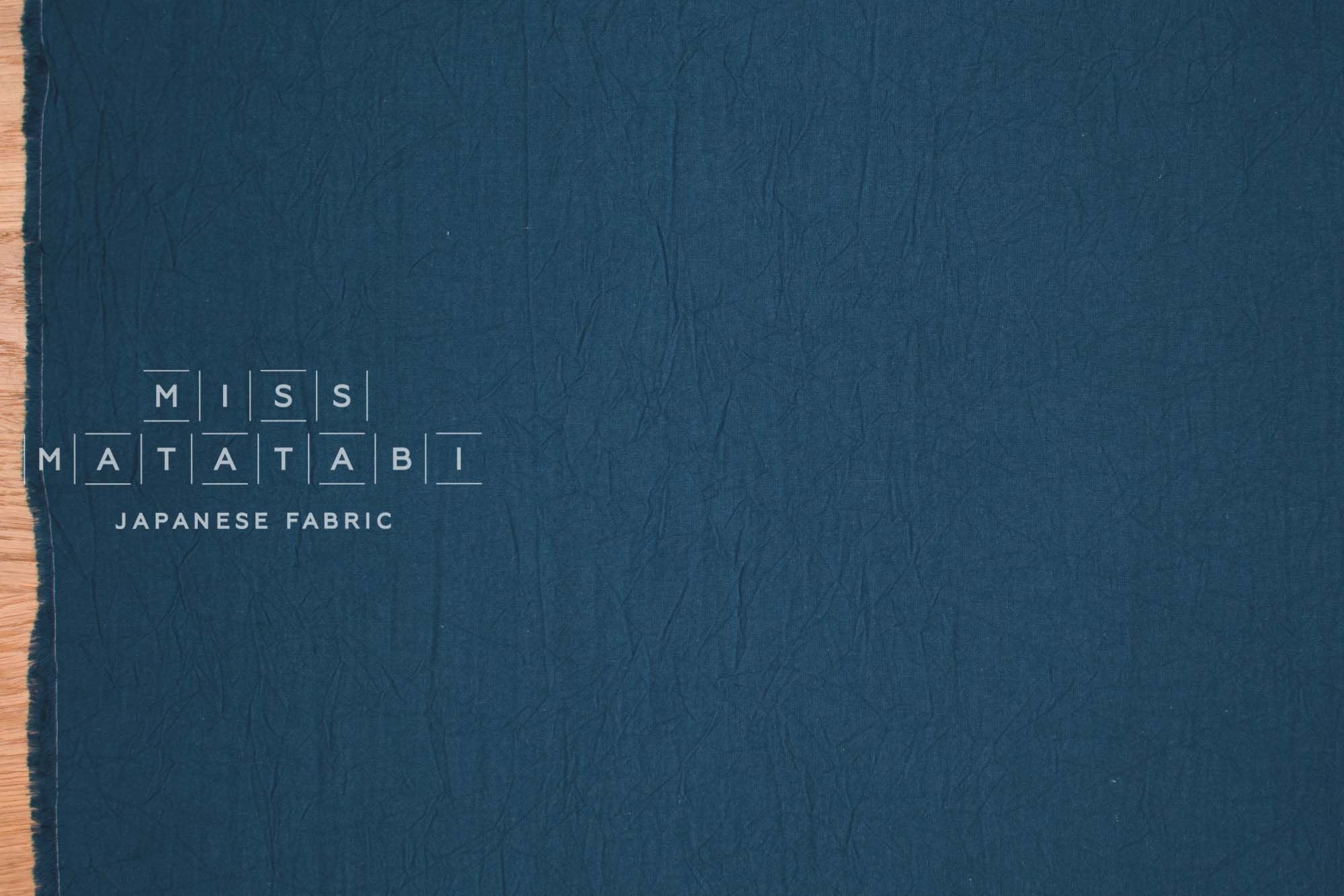 Japanese Fabric Washed Cotton - blue 266 - 50cm