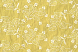 Japanese Fabric Shokunin Collection Sun-Dried Embroidered Vines Cotton Batiste - bright pistachio - 50cm