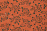 Japanese Fabric Shokunin Collection Sun-Dried Embroidered Vines Cotton Batiste - orange - 50cm