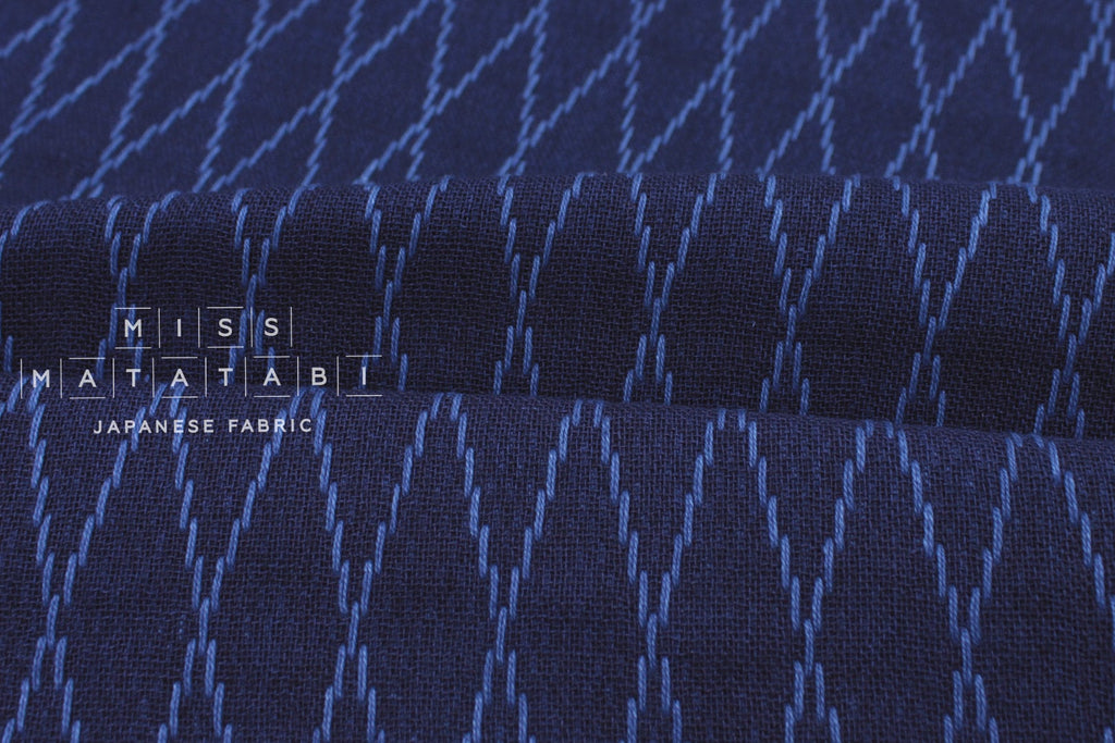 Indigo Aizome Yarn Dyed Asagi Sashiko – Miss Matatabi Japanese Fabric