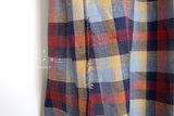 DEADSTOCK Japanese Fabric 100% Linen Check Plaid - 37 -  50cm