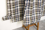 DEADSTOCK Japanese Fabric 100% Linen Check Plaid - 12 -  50cm