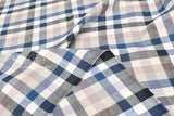 DEADSTOCK Japanese Fabric 100% Linen Check Plaid - 46 -  50cm