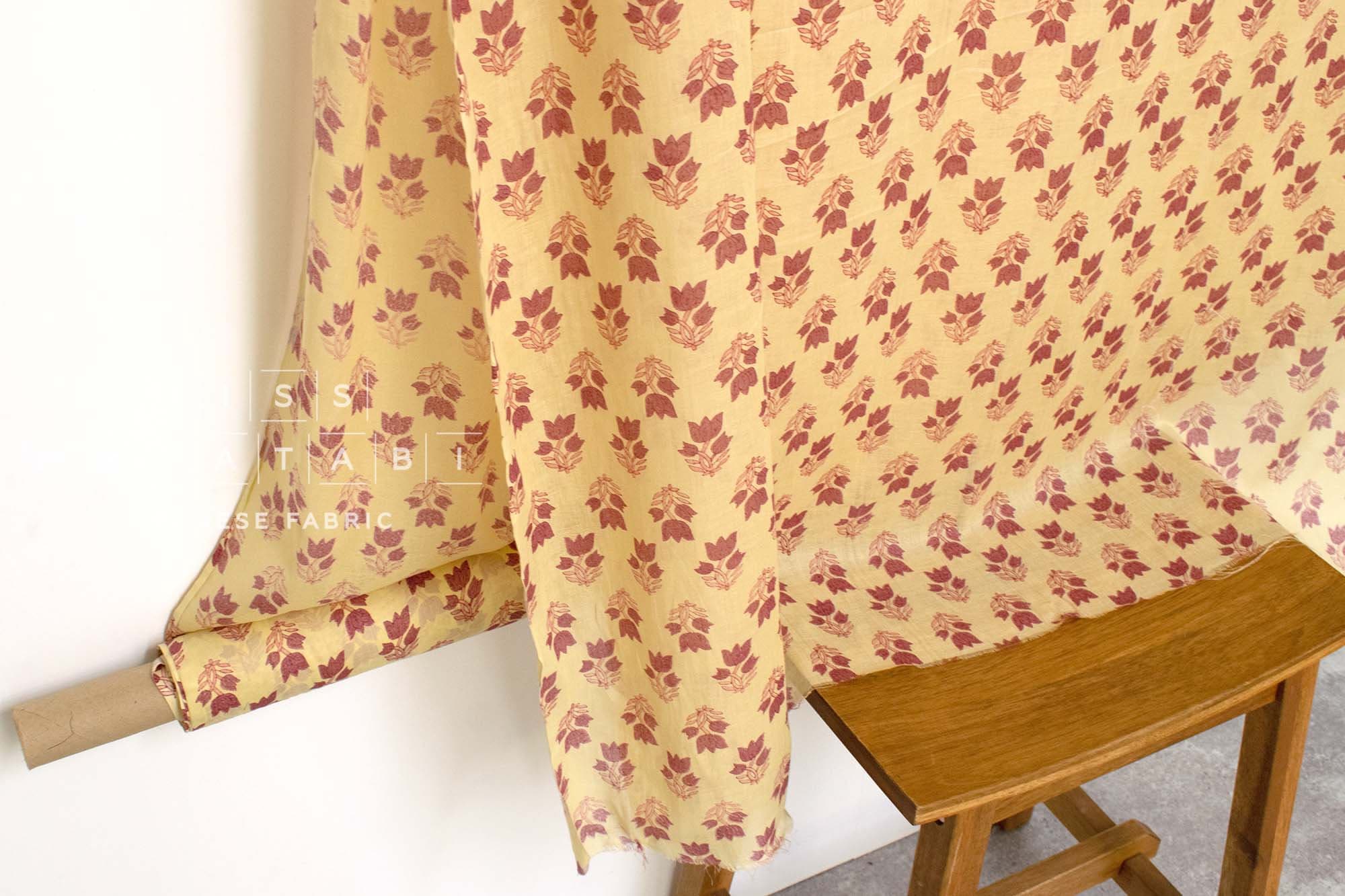 Hand Printed Indian Cotton Voile - A4 - 50cm