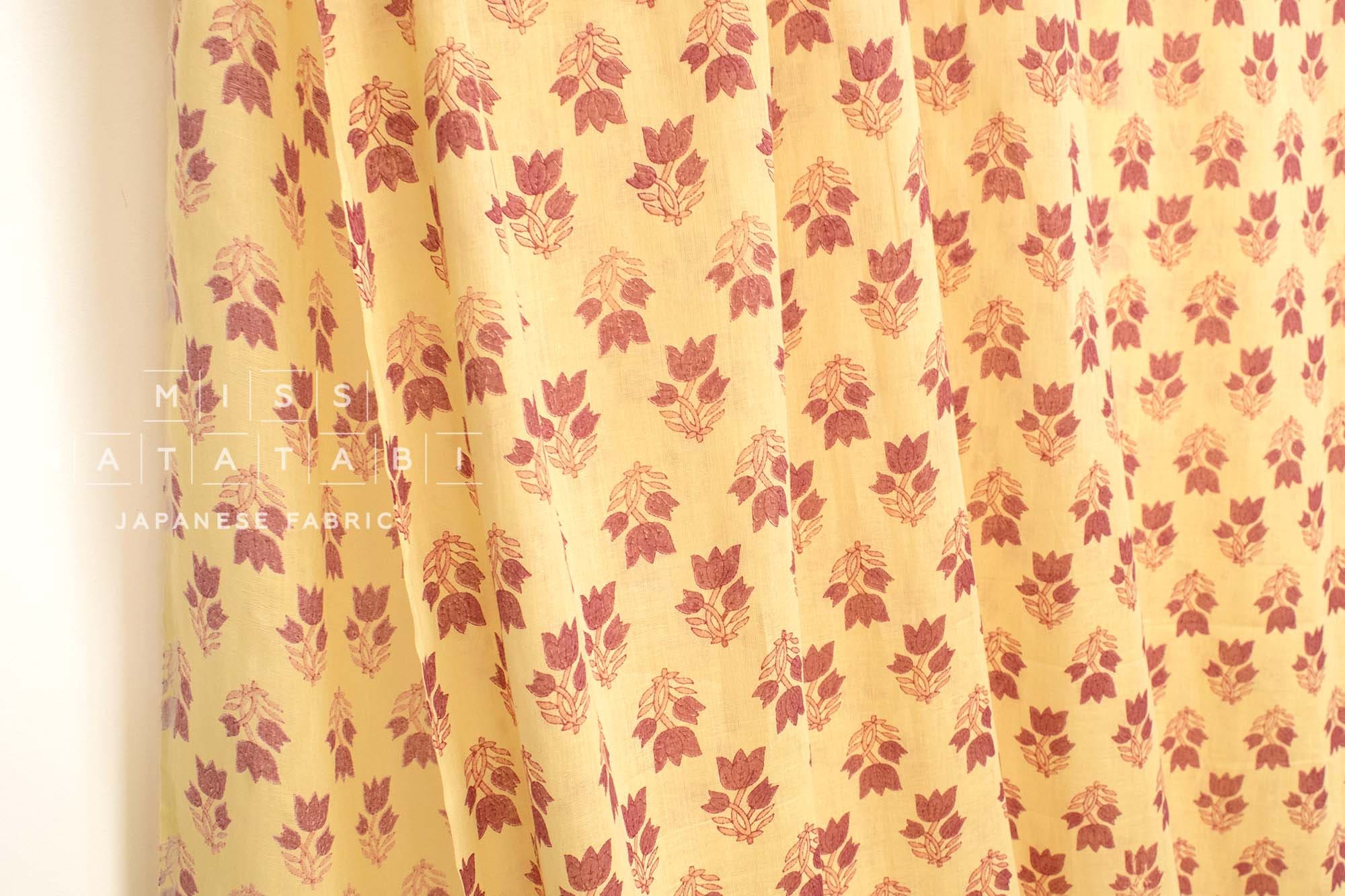 Hand Printed Indian Cotton Voile - A4 - 50cm