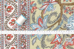 Hand Printed Indian Cotton Voile - E1 - 50cm