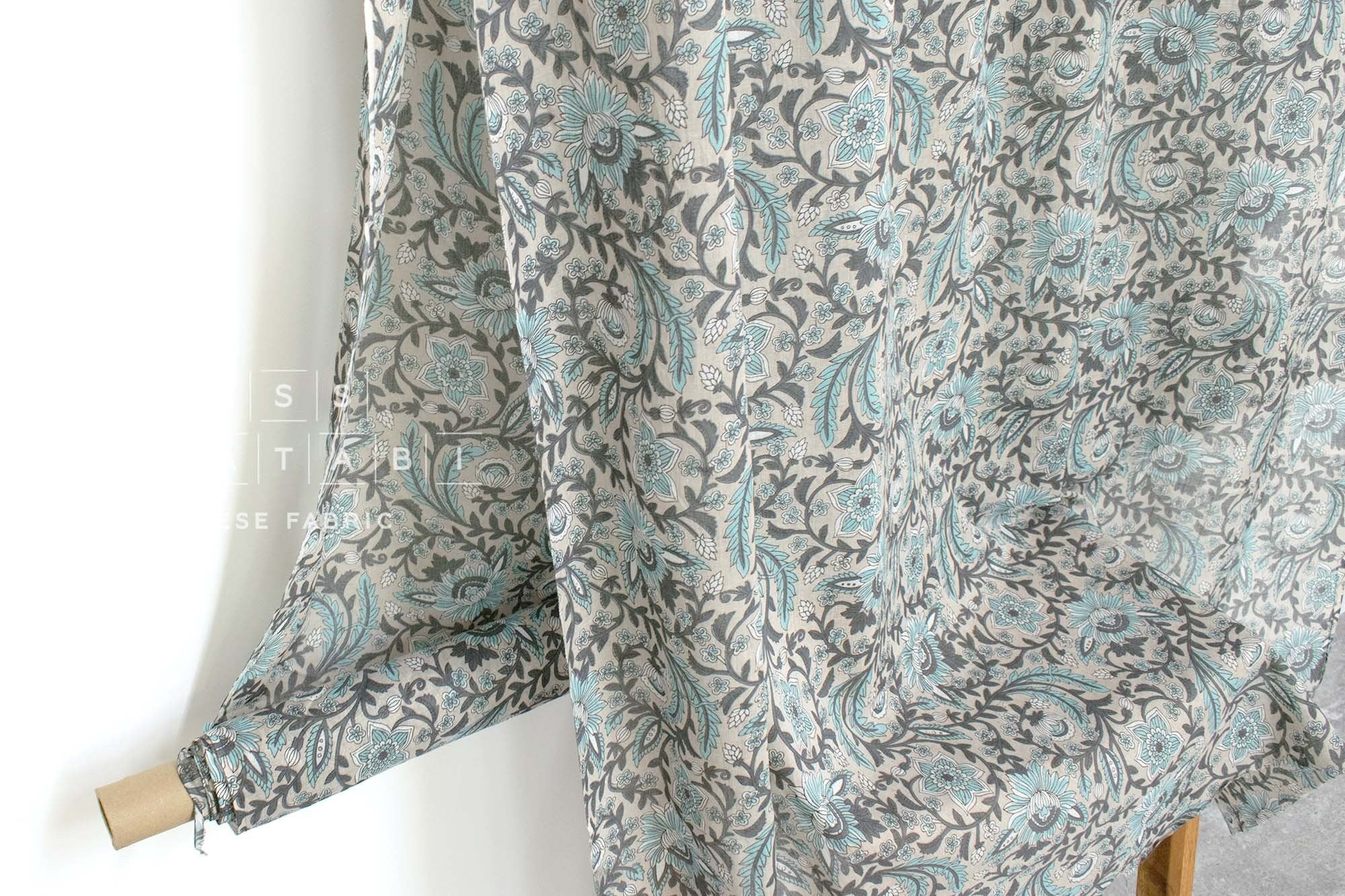 Hand Printed Indian Cotton Voile - G3 - 50cm