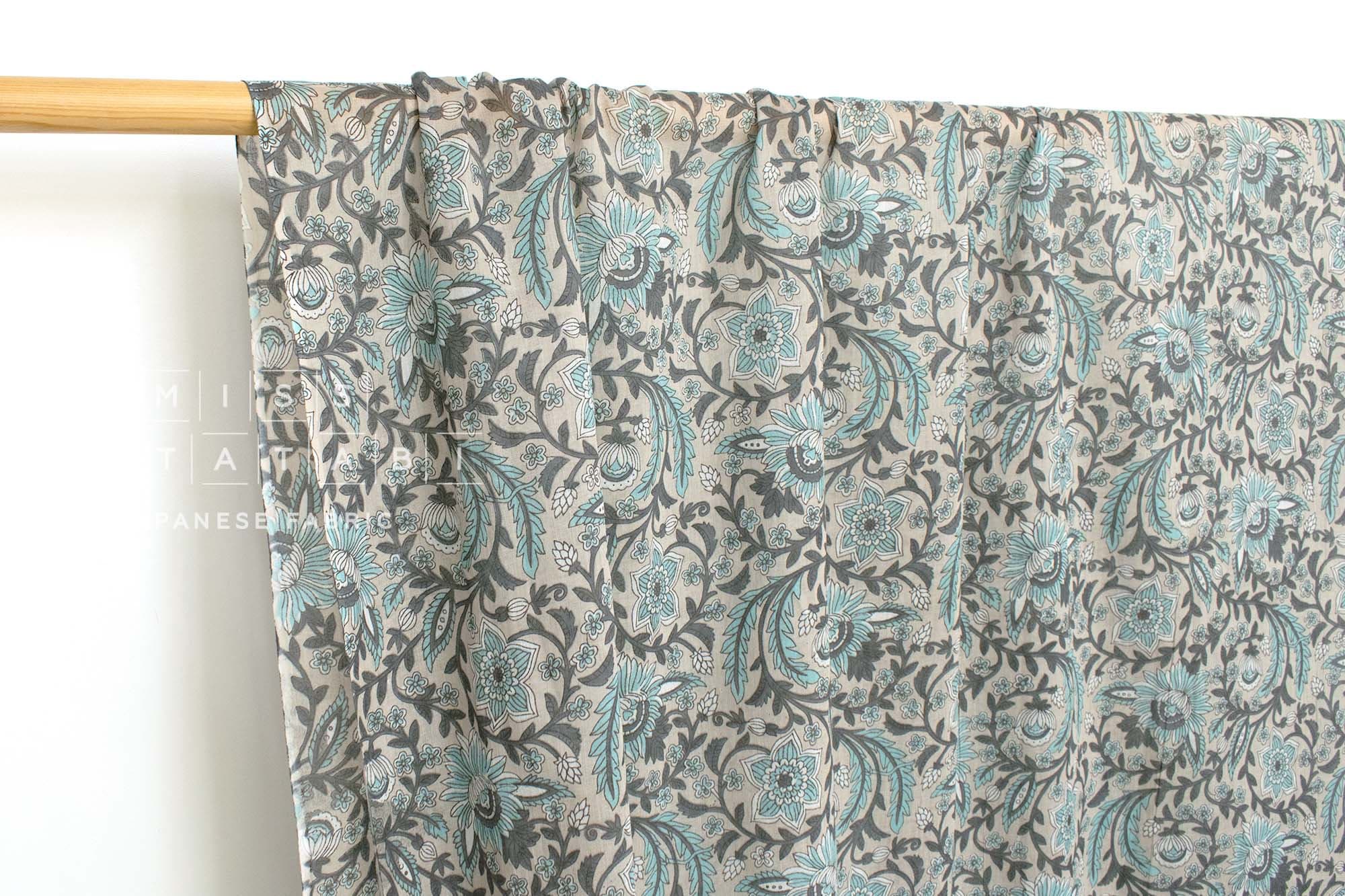 Hand Printed Indian Cotton Voile - G3 - 50cm