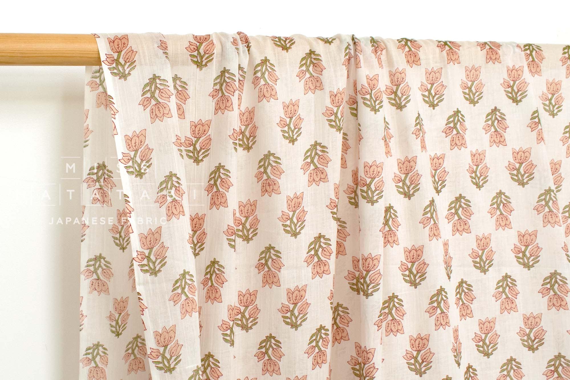 Hand Printed Indian Cotton Voile - A1 - 50cm