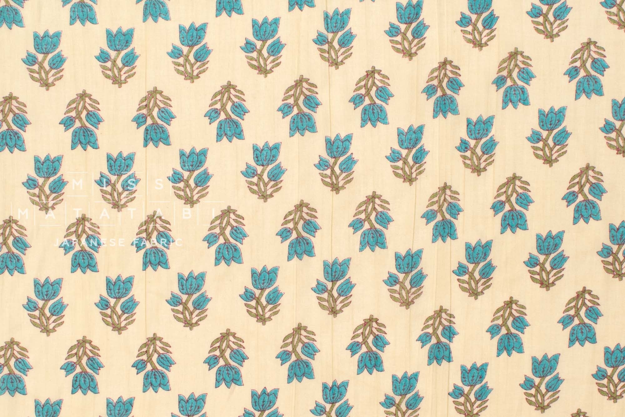 Hand Printed Indian Cotton Voile - A3 - 50cm