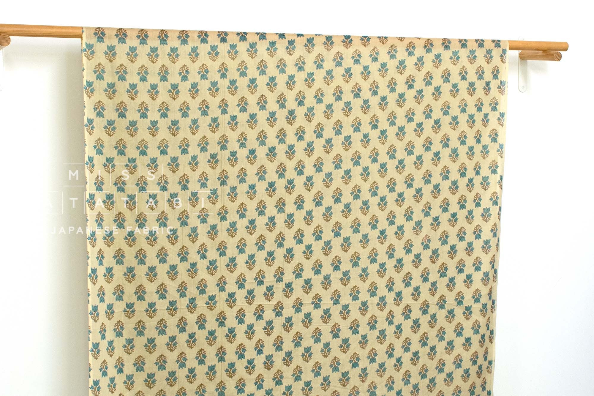 Hand Printed Indian Cotton Voile - A3 - 50cm