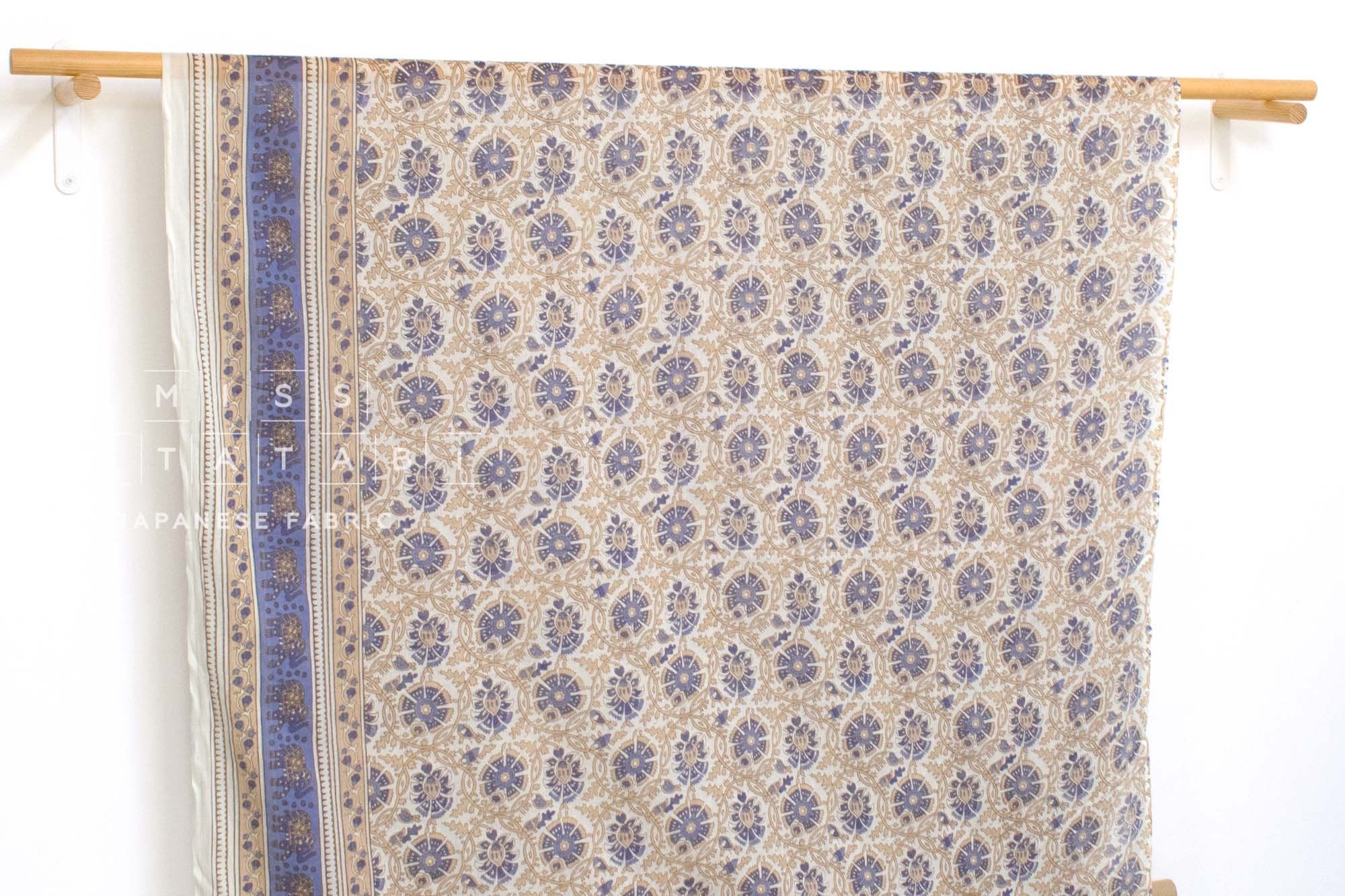 Hand Printed Indian Cotton Voile - D1 - 50cm
