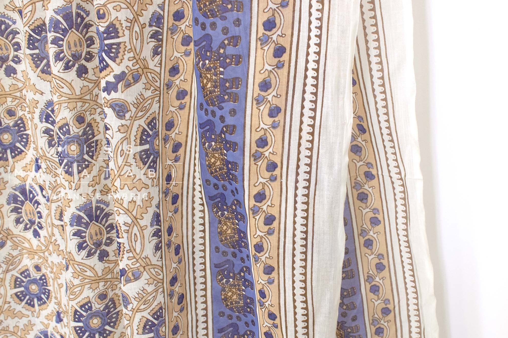 Hand Printed Indian Cotton Voile - D1 - 50cm