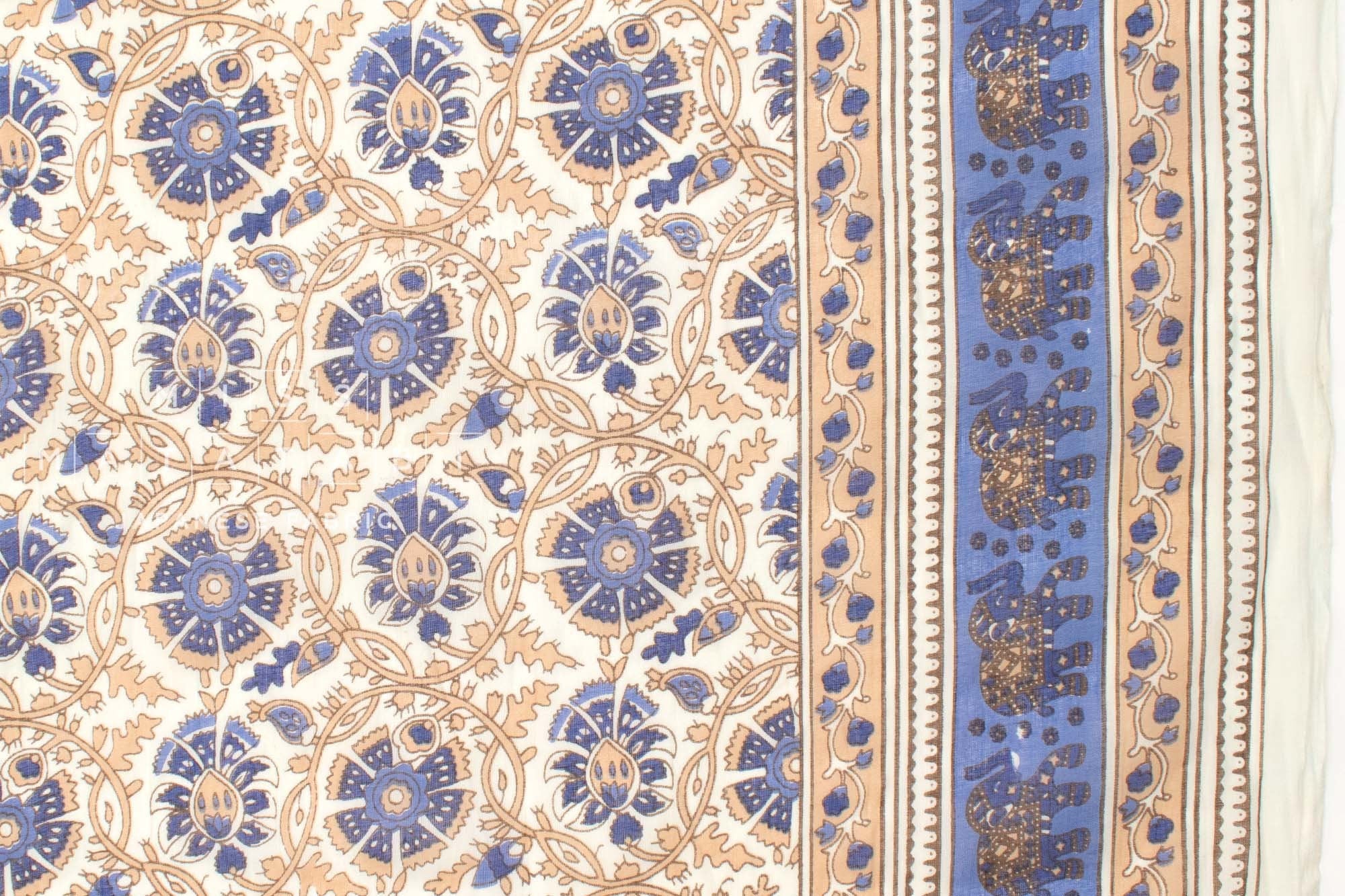 Hand Printed Indian Cotton Voile - D1 - 50cm
