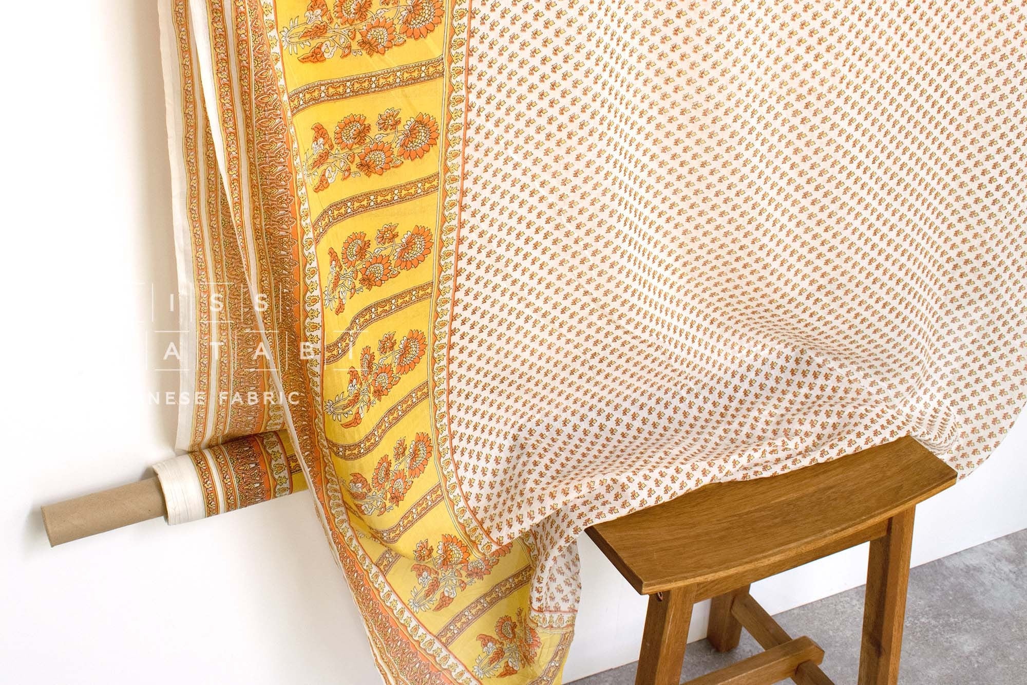 Hand Printed Indian Cotton Voile - C1 - 50cm