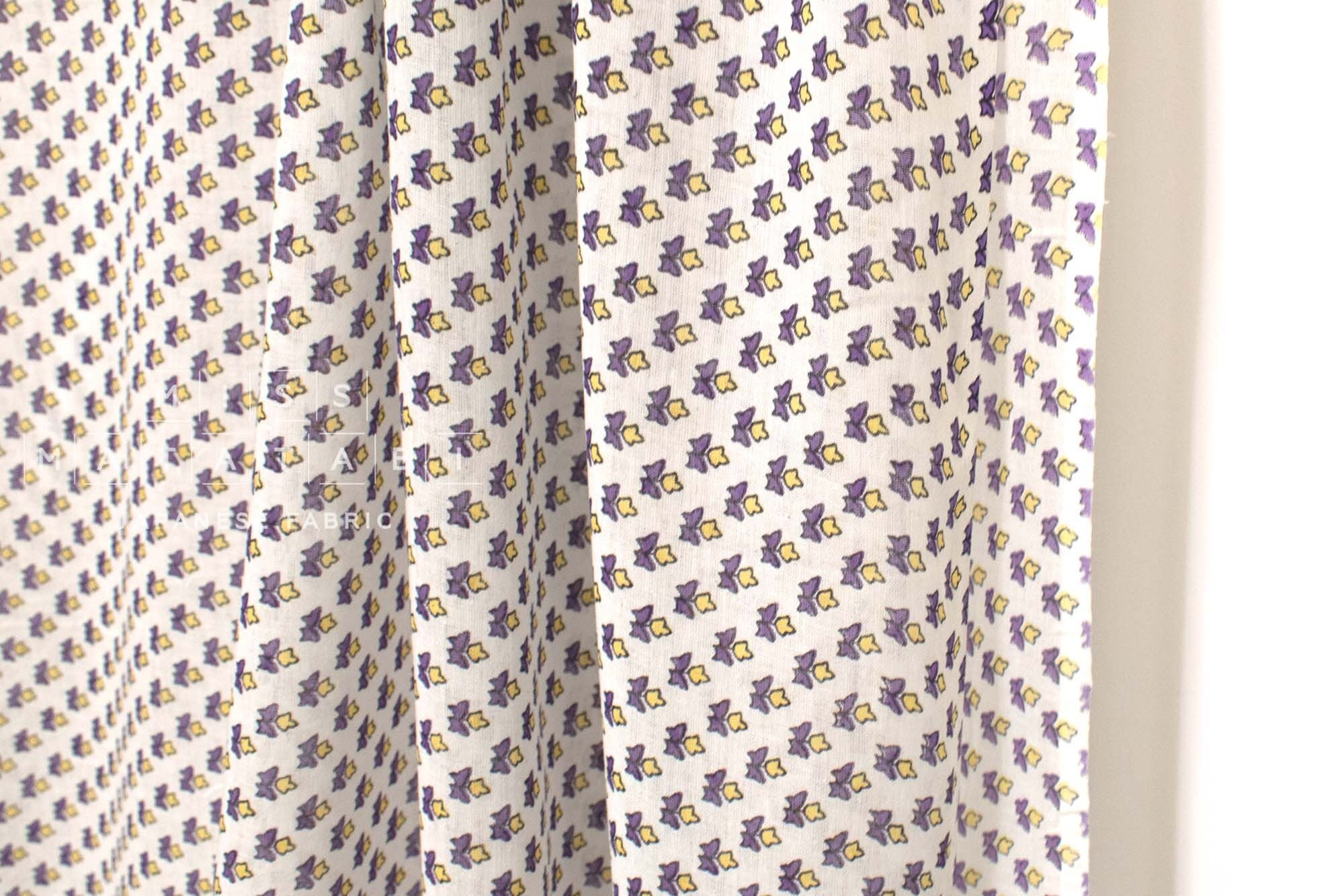Hand Printed Indian Cotton Voile - C2 - 50cm