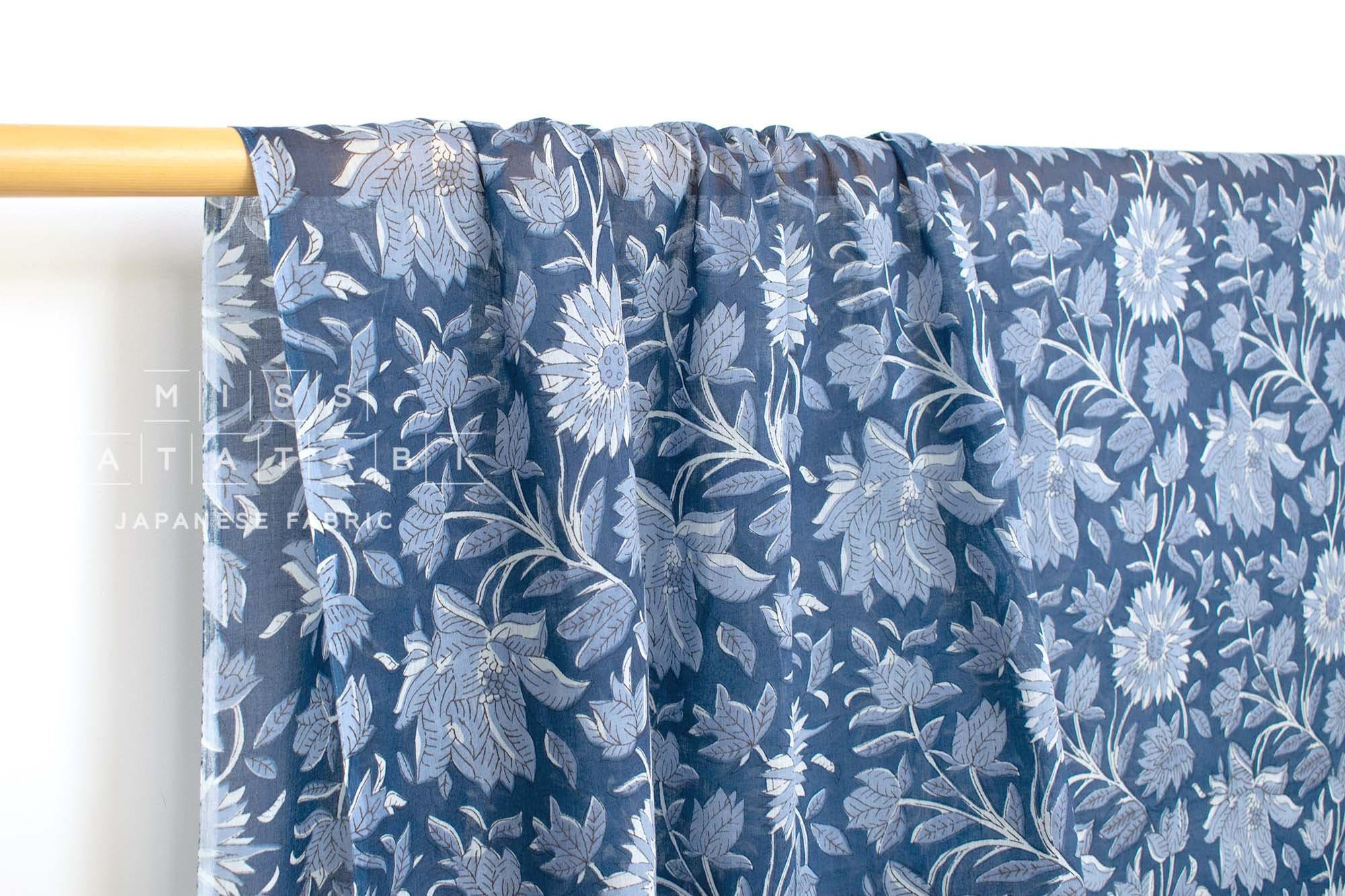 Hand Printed Indian Cotton Voile - G2 - 50cm
