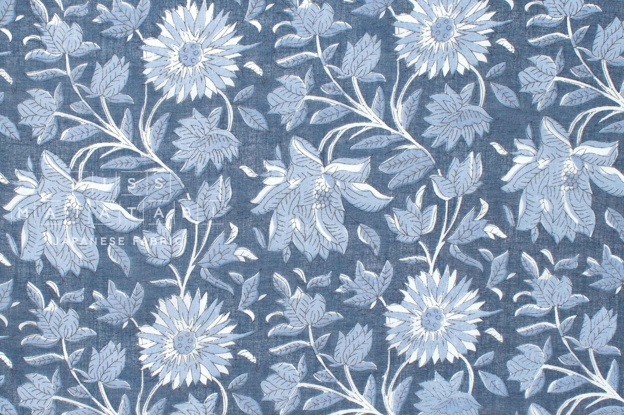 Hand Printed Indian Cotton Voile - G2 - 50cm