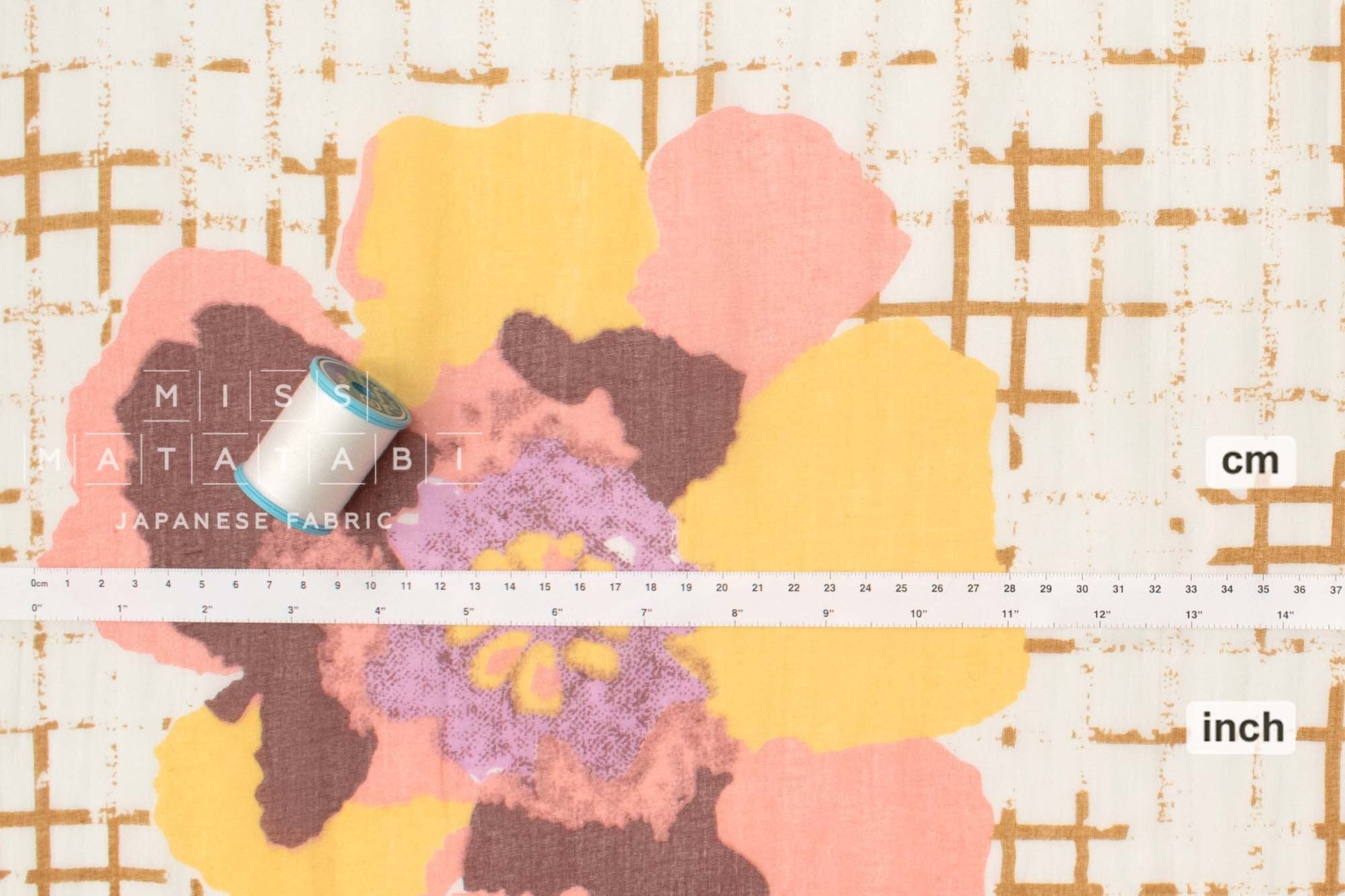 Hand Printed Indian Cotton Voile - F1 - 50cm