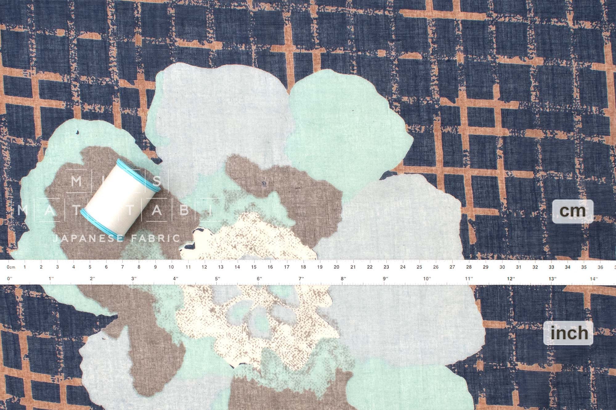Hand Printed Indian Cotton Voile - F3 - 50cm