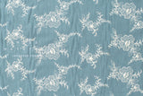 Japanese Fabric Shokunin Collection Yarn-Dyed Embroidered Linen Blend - blue - 50cm