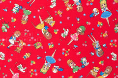 Japanese Fabric Retro Pop Girls - red - 50cm