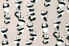 Japanese Fabric Panda Climb - grey - 50cm
