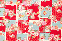 Japanese Fabric Wagara Windows - red - 50cm