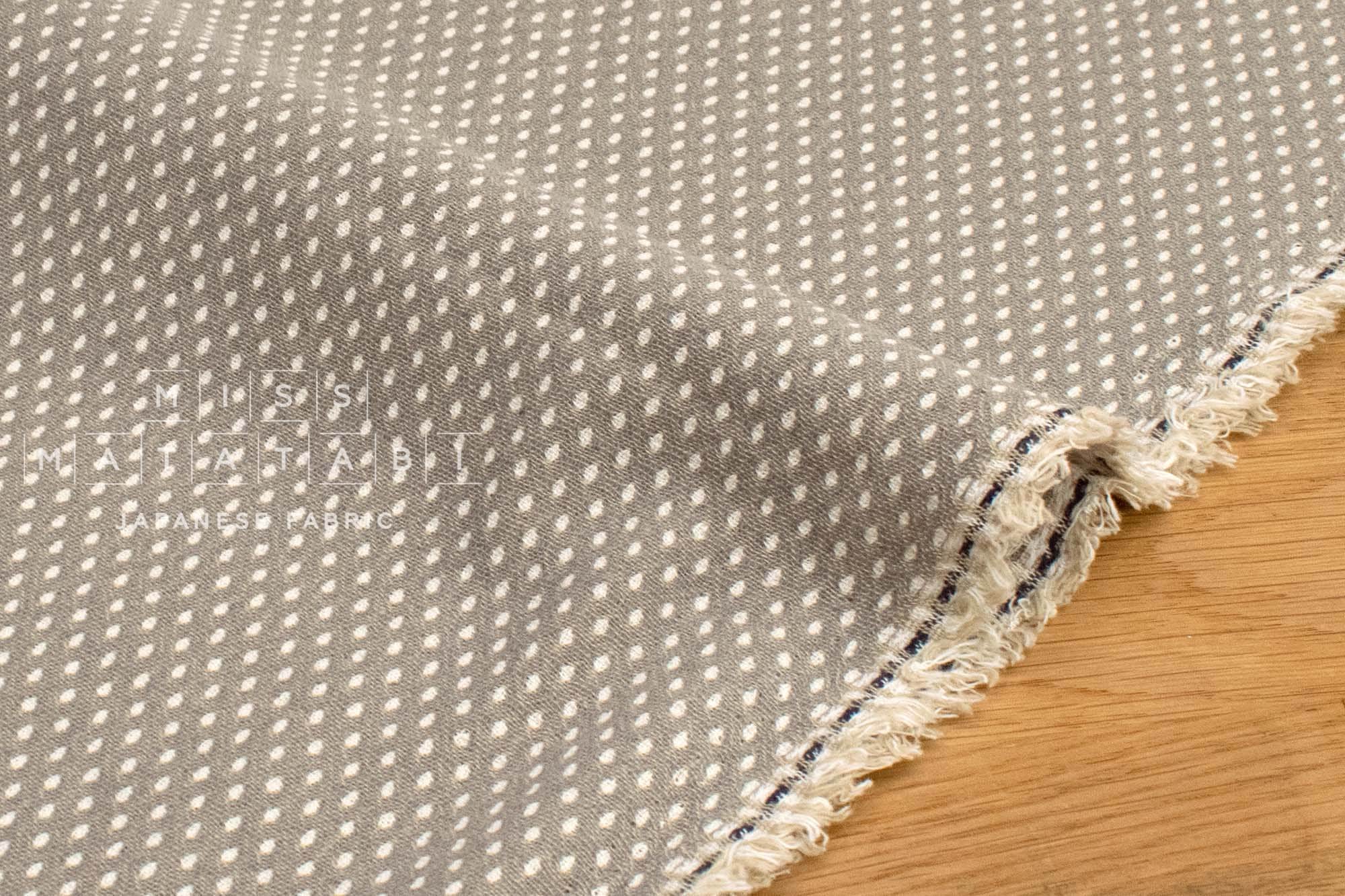 Japanese Fabric Yarn-Dyed Dot Dobby - taupe - 50cm