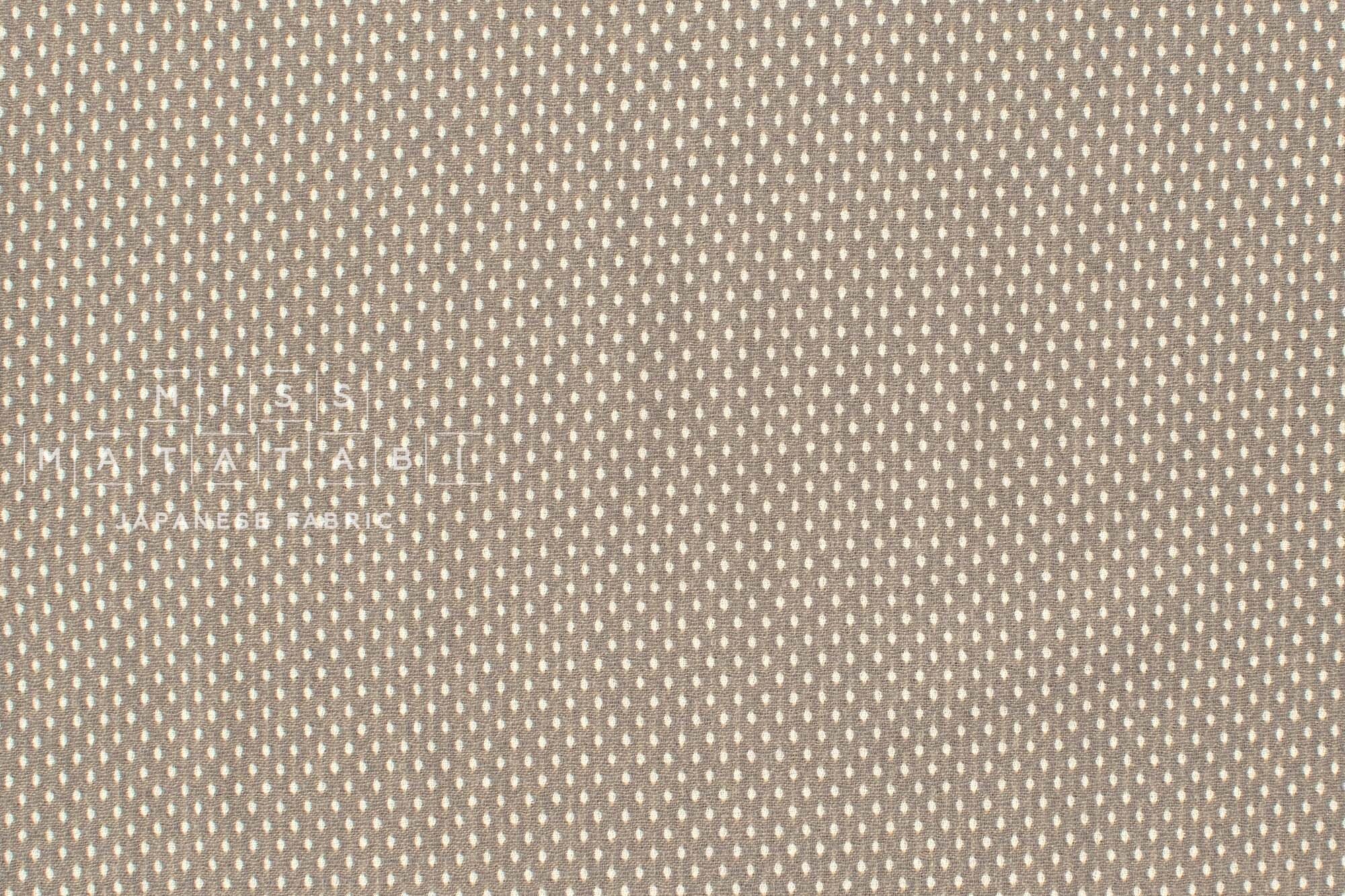 Japanese Fabric Yarn-Dyed Dot Dobby - taupe - 50cm