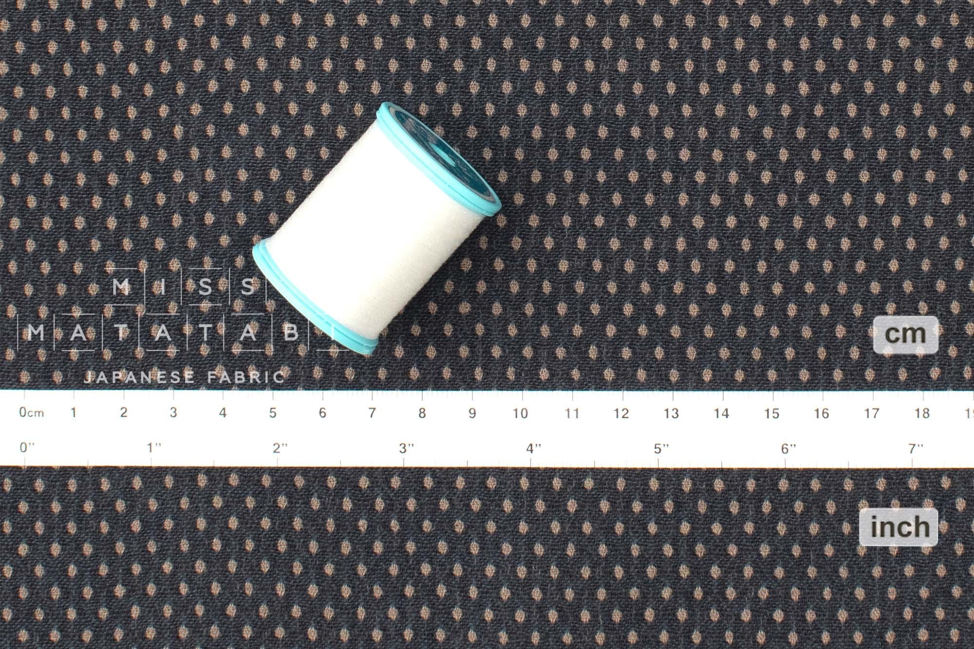 Japanese Fabric Yarn-Dyed Dot Dobby - charcoal - 50cm