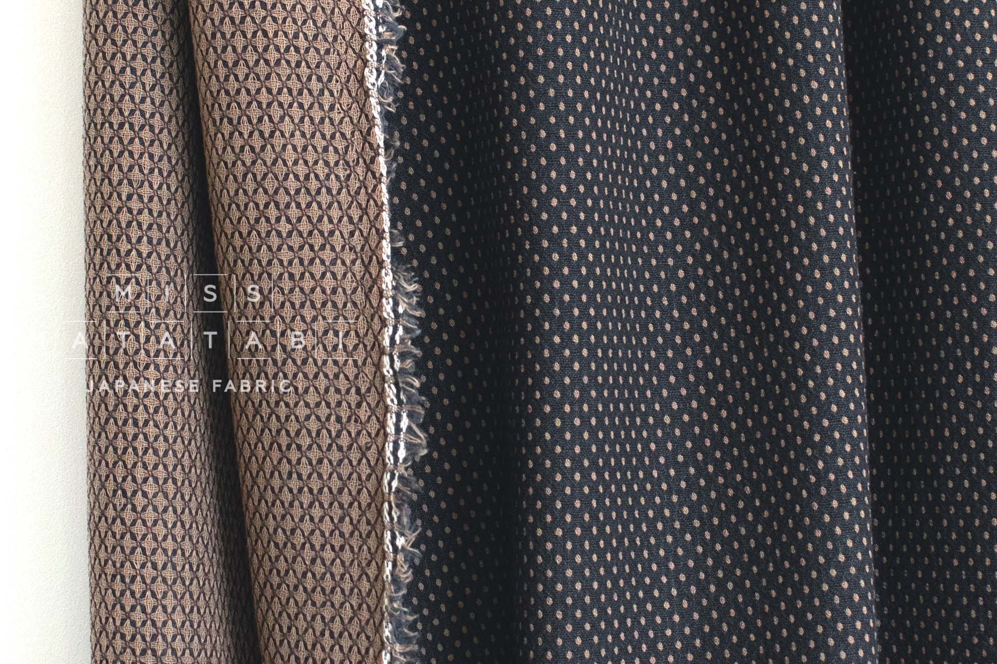 Japanese Fabric Yarn-Dyed Dot Dobby - charcoal - 50cm