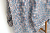DEADSTOCK Japanese Fabric 100% Linen Check Plaid - 28 -  50cm