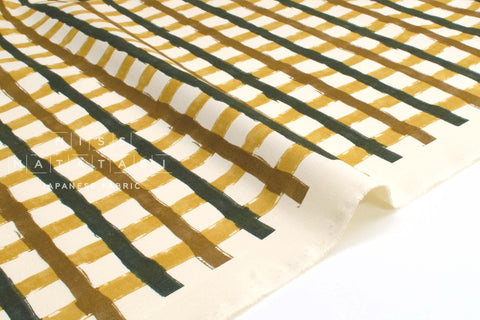 Japanese Fabric Recycled Cotton Canvas Check - C - 50cm