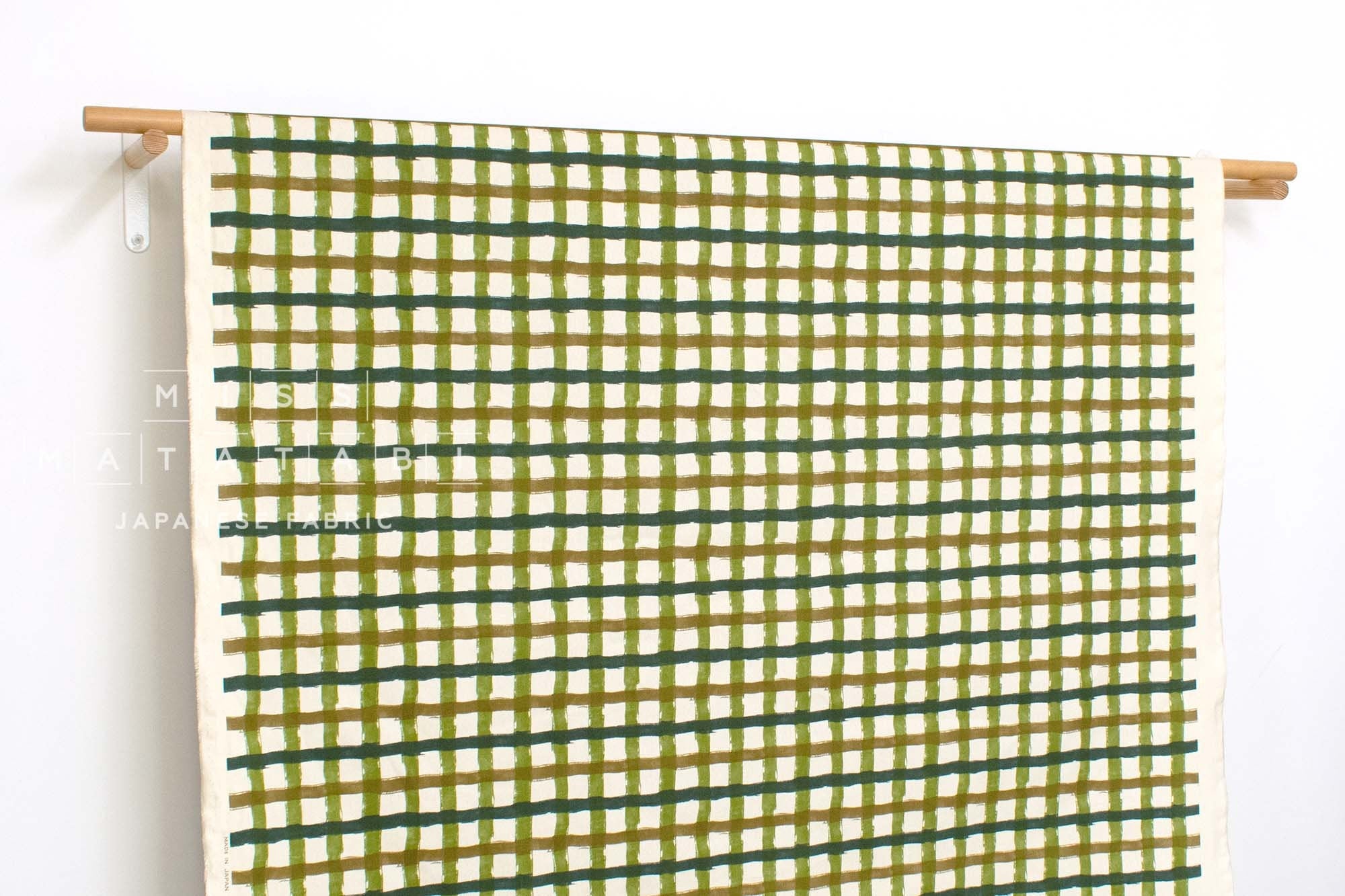 Japanese Fabric Recycled Cotton Canvas Check - D - 50cm