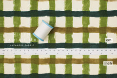 Japanese Fabric Recycled Cotton Canvas Check - D - 50cm