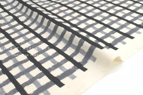 Japanese Fabric Recycled Cotton Canvas Check - F - 50cm